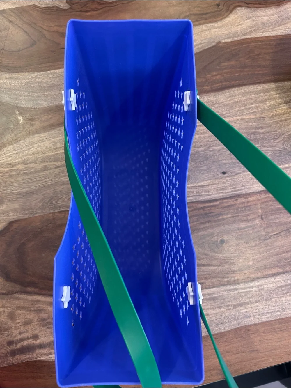 Purple Star-Cut Tote with Green Straps